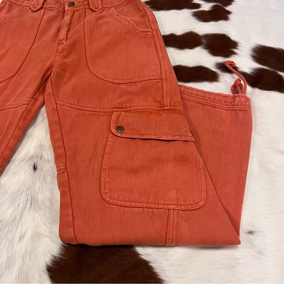 Free People Orange Cargo Pants - Picture 6 of 6